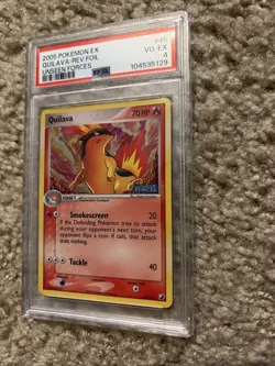 2005 POKEMON EX UNSEEN FORCES 45 QUILAVA-REVERSE FOIL PSA 4 - Image 3