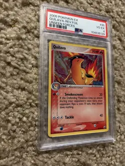 2005 POKEMON EX UNSEEN FORCES 45 QUILAVA-REVERSE FOIL PSA 4 - Image 4
