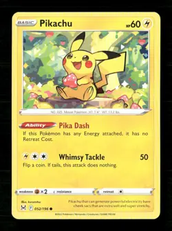 Pikachu 052/196 Lost Origin NM/M Pokemon - Image 1