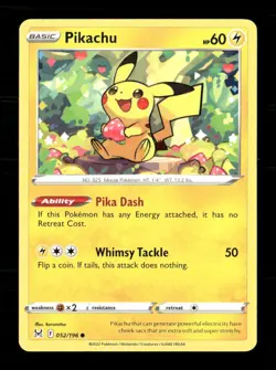 Pikachu 052/196 Lost Origin NM/M Pokemon - Image 1