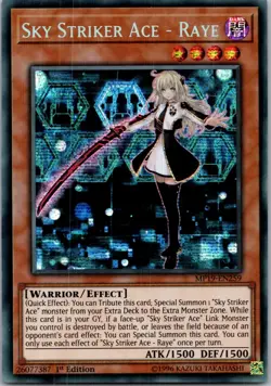 Yugioh Sky Striker Ace - Raye MP19-EN259 1st Edition Prismatic Secret Rare NM - Image 1