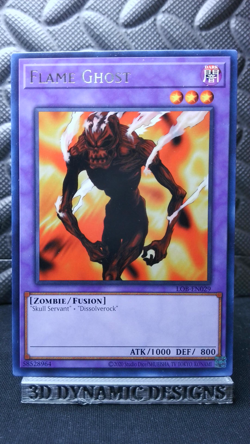| Yugioh Flame Ghost LOB-EN029 Rare Legend Of Blue Eyes White Dragon 25Th NM | - Image 1