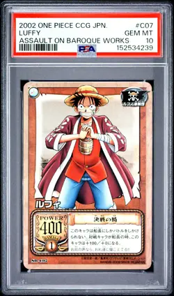 PSA 10 Luffy #C07 One Piece 2002 ASSAULT ON BAROQUE WORKS C39 - Image 1