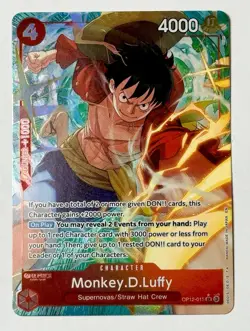 2025 One Piece Monkey.D.Luffy OP12-015 SR Legacy of the Master (Alt Art) Foil - Image 1