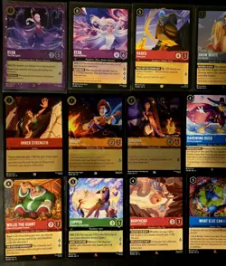 DISNEY LORCANA LOT OF HOLOS, RARES AND SUPER RARES NM MIXED SETS - Image 2