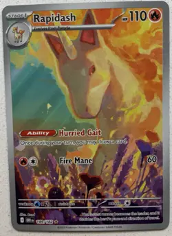 Pokemon TCG Rapidash Destined Rivals Illustration Rare Card 189/182 - Image 1