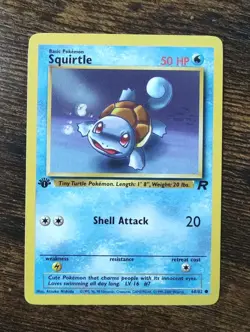 Squirtle 68/82 1st Edition Team Rocket Non Holo Pokemon Card NM - Image 1
