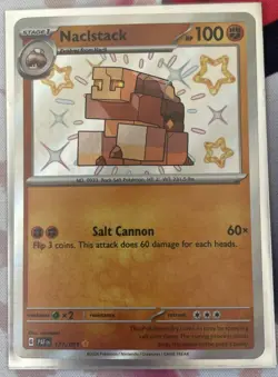 Pokemon TCG Naclstack Paldean Fates Holo Card 177/091 Shiny Rare NM - Image 1