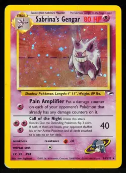 Sabrina's Gengar #14/132 Gym Heroes Creased Swirl NM/M Pokemon Card - Image 1