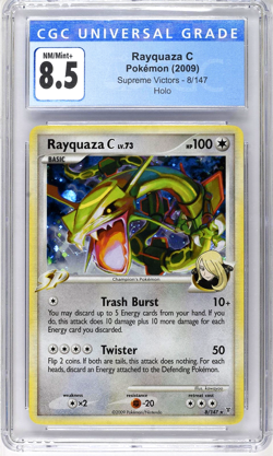 CGC 8.5 NM/Mint+ | Pokemon Supreme Victors Rayquaza C Holo 8/147 Card 1st Label - Image 1