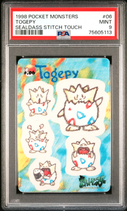 PSA 9 Mint | Pokemon Japanese Sealdass Stitch Touch Togepi #06 Card - Image 1