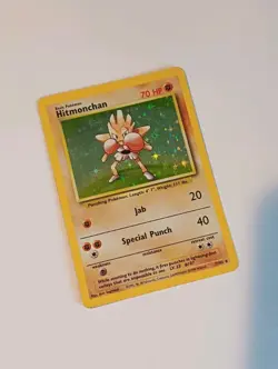 Pokemon TCG Hitmonchan Holo Rare Card Base Set 7/102 MP - Image 2