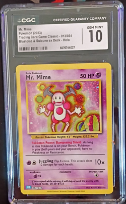 CGC 10 Mr. Mime 013/034 Trading Card Game Classic Holo English Pokemon TCG - Image 1