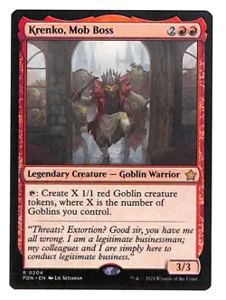 MTG Krenko Mob Boss NM Magic Foundations FDN #0204 Rare Non-Foil Goblin - Image 1