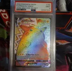 Pokemon Pikachu TCG VMAX Rainbow Secret Holo Rare Full Art Psa 9 188/185 - Image 3