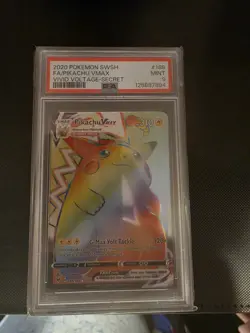 Pokemon Pikachu TCG VMAX Rainbow Secret Holo Rare Full Art Psa 9 188/185 - Image 5
