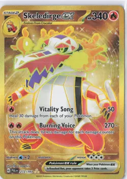 Pokemon TCG Paldea Evolved Skeledirge ex Hyper Rare 272/193 NM - Image 1