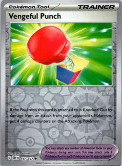 Vengeful Punch 197/197 Uncommon Obsidian Flames Pokemon Reverse Holo Near Mint - Image 1