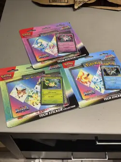 Pokemon TCG Prismatic Evolutions Tech Sticker Collection Blister Set of 3 Sealed - Image 2