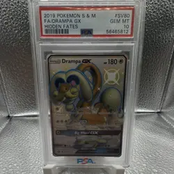 2019 Pokemon Hidden Fates Shiny Vault Drampa GX SV80/SV94 FA Holo PSA 10 - Image 1