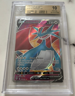 Pokemon 2020 SWSH Darkness Ablaze Salamence V #185 - Beckett 10 Pristine - Image 1