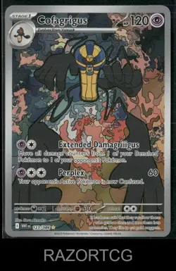 COFAGRIGUS 123/086 ILLUSTRATION RARE WHITE FLARE POKEMON NM/M - Image 1