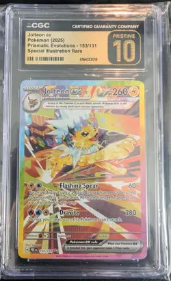 Pokemon Prismatic Evolutions Jolteon EX SIR 153/151 Graded CGC Pristine 10 - Image 1