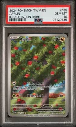2024 POKEMON TWM EN-TWILIGHT MASQUERADE #185 APPLIN ILLUSTRATION RARE PSA 10 - Image 1