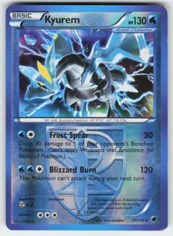 Kyurem 31/116 Holo Rare Plasma Freeze Pokemon Reverse Holo Moderately Played - Image 1