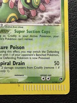 Pokemon TCG Cradily 3/100 Holo Rare Sandstorm Set HP - Image 5