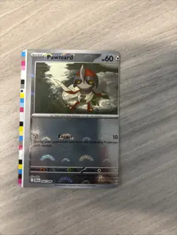 Pokemon TCG S&V Black Bolt Common Pokeball Holo Card Pawniard 64/86 MissCut - Image 1