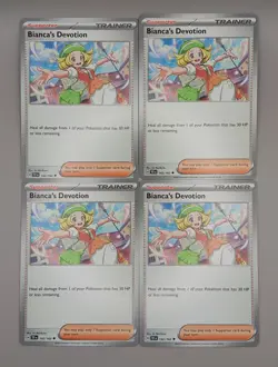 Bianca's Devotion 142/162 Temporal Forces Pokemon Trainer Card x4 - Playset - Image 1