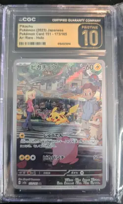 Pokemon Card 151 Pikachu 173/165 Art Rare Graded CGC Pristine 10 - Image 1