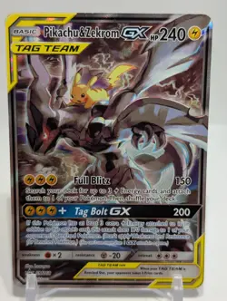 Pikachu & Zekrom Tag Team GX SM168 Alternate Full Art Holo Promo Pokemon Card HP - Image 1