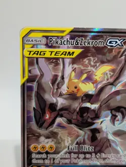 Pikachu & Zekrom Tag Team GX SM168 Alternate Full Art Holo Promo Pokemon Card HP - Image 4