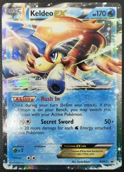 Keldeo EX BW61 Black & White Promo Black Star Holo Rare Pokemon Card LP+ - Image 1