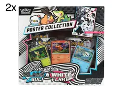 2x Pokemon TCG Black Bolt and White Flare Poster Collection Box Brand New - Image 1