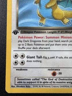 1st Edition Dark Dragonite 22/82 Team Rocket WoTC Pokemon Card Rare HP - Image 5