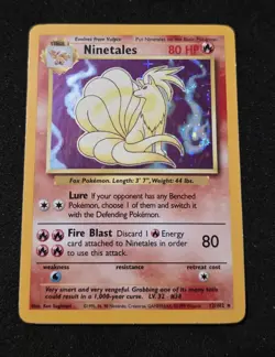 Ninetales Holo Pokemon TCG Card Base Set Rare 12/102 Vintage WOTC Shiny - Image 1