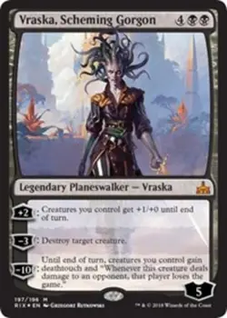 MTG Vraska, Scheming Gorgon - Foil, Rivals of Ixalan, Lightly Played, English - Image 1