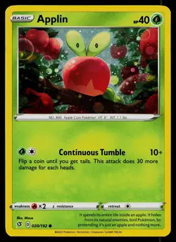 Pokemon Card Applin 020/192 Blister Exclusives Cosmos Holo - Image 1