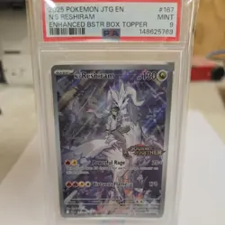 PSA 9 2025 POKEMON JOURNEY TOGETHER 167 N'S RESHIRAM ENHANCED BOX TOPPER PROMO - Image 3