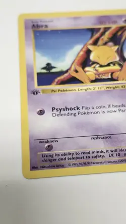 Wizards of the Coast Pokemon TCG Abra 43/102 Base Set (Shadowless) 1st Edition - Image 3