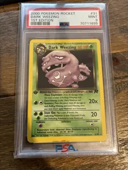 2000 Pokemon Rocket Dark Weezing 1st Edition PSA 9 - Image 1