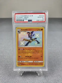 2019 Pokemon Sun & Moon Shiny Lucario Holo Hidden Fates #SV22 PSA Gem Mint 10 - Image 1