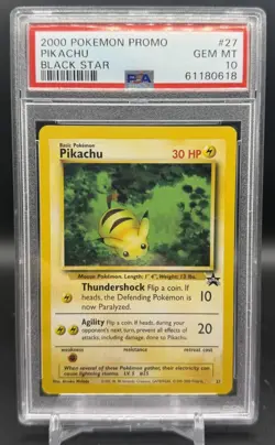 PSA 10 Pikachu Black Star Promo 27 2000 Pokemon English WOTC GEM MINT - Image 1
