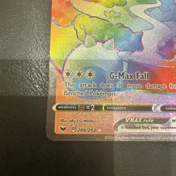 2020 Pokemon TCG - Snorlax Vmax Rainbow - Sword & Shield Secret Rare #206/202 - Image 5