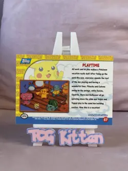 1999 Topps Pokemon - Playtime- #57 - Non-Holo - Pikachu's Vacation TCGKITTEN - Image 2