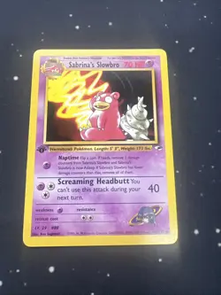 Sabrina's Slowbro 60/132 Pokemon TCG Gym Heroes 1st Edition NM Vintage 2000 2 - Image 1
