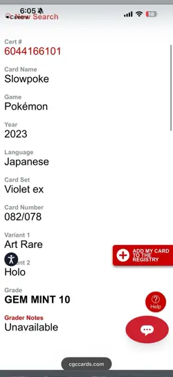 The Pokemon Company Slowpoke 082/078 Sv1v Art Rare Holo Jap CGC 10 - Image 4